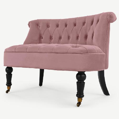 Causeuse Velours rose poudré